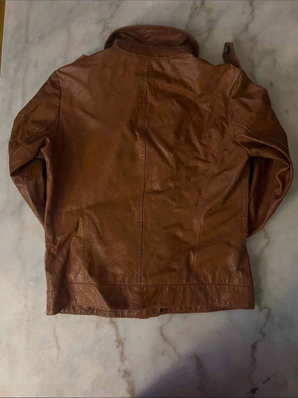 MK Brown Leather Moto Jacket